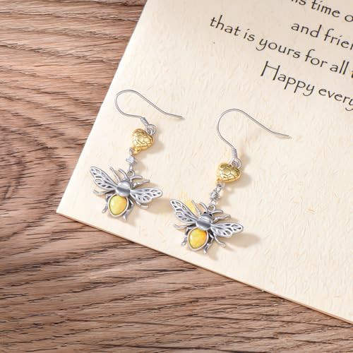 Diamond Butterfly/Dragonfly/Bee Earrings for Women 925 Sterling Silver Opal Dangle Drop Earrings Jewelry Gift for Mother Wife4