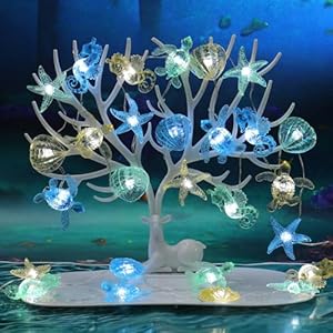 Ocean Themed Decorative Lights String of Marine Life Fairy String Lights Coastal Decor 10ft 30 LEDs Battery Operated with Remote Control for Beach Bedroom Decoration Ocean Themed Decorative Lights String of Marine Life Fairy String Lights Coastal Decor 10ft 30 LEDs Battery Operated with Remote Control for Beach Bedroom Decoration