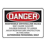 Accuform"Danger Respirable Crystalline Silica May Cause Cancer…" Safety Sign, Aluma-Lite, 10 x 14 Inches (MCAW045XL)
