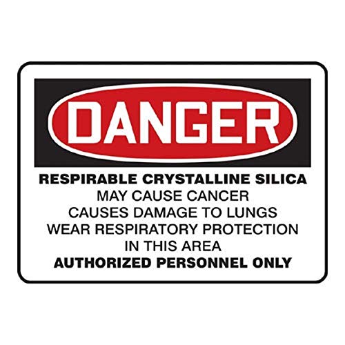 Panneau de danger silice cristalline respirable Aluma-Lite 10x14