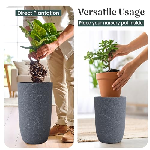 Image of YUCCABE ITALIA FOXB TPC 30 INCH Pots for Plants Highly Durable Polymers Lightweight Indoor Outdoor Plant Pots, Flower Pot Gamla Tree Planter Container Planters for Living Room, Balcony, Garden