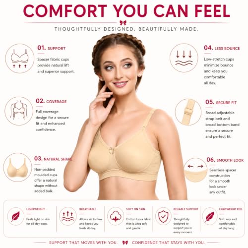 Image of LIBRA Full Coverage Inner Elastic Bra Lib-Bloom