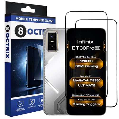 Image of Military-Grade Tempered Glass Screen Protector Compatible for Infinix GT 30 Pro with Edge to Edge Coverage - Case Friendly, Anti-Scratch & Bubble-Free Installation Kit (Pack Of 2)