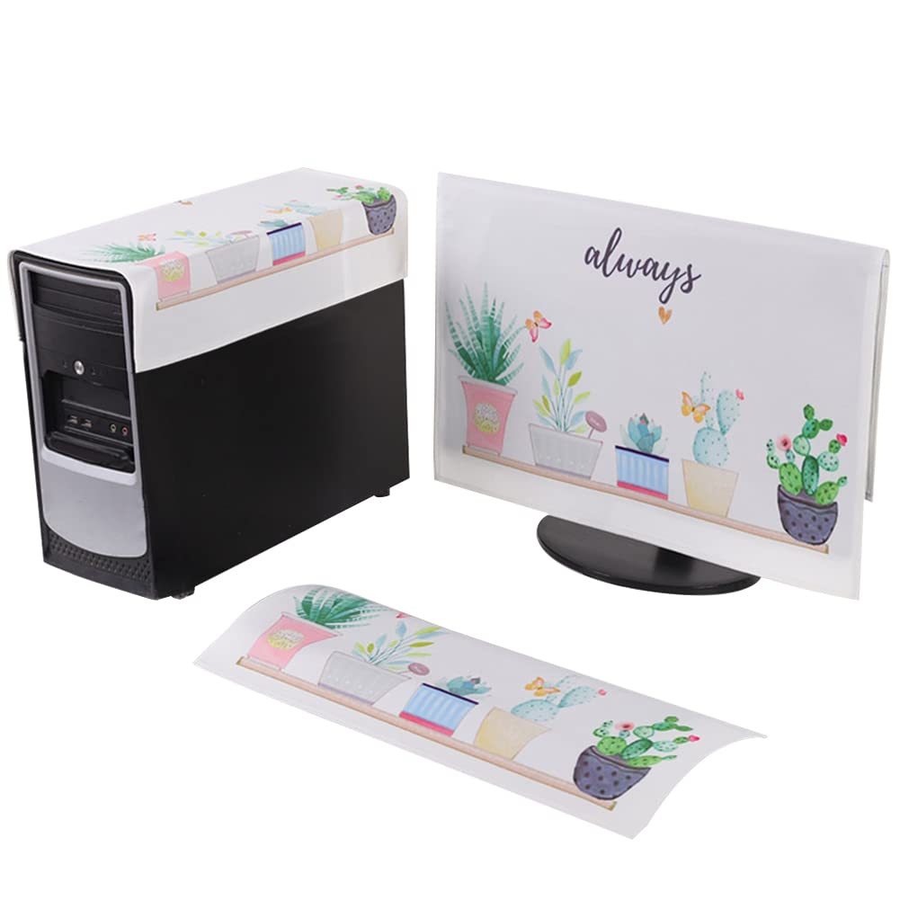 パソコン カバー PC かわいい コンピューター スクリーン セット ダスト デスクトップ モニター 保護 新しい 防塵 【代引可】 PC