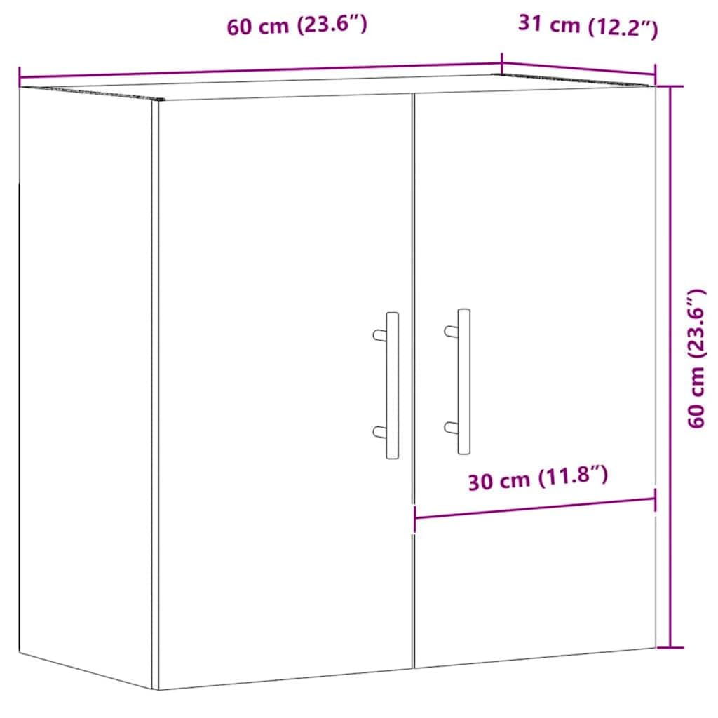vidaXL Armoire Murale chêne Artisanal 60x31x60 cm Bois d'ingénierie