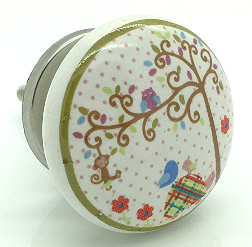 Pájaros Parque cerámica armario cajón tirador de puerta knob