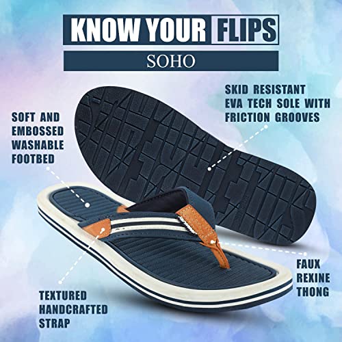 SOLETHREADS SOHO Suave Uber Cool Stylish Trendy Skid Resistant Eye catching Slippers Flip Flops for Men