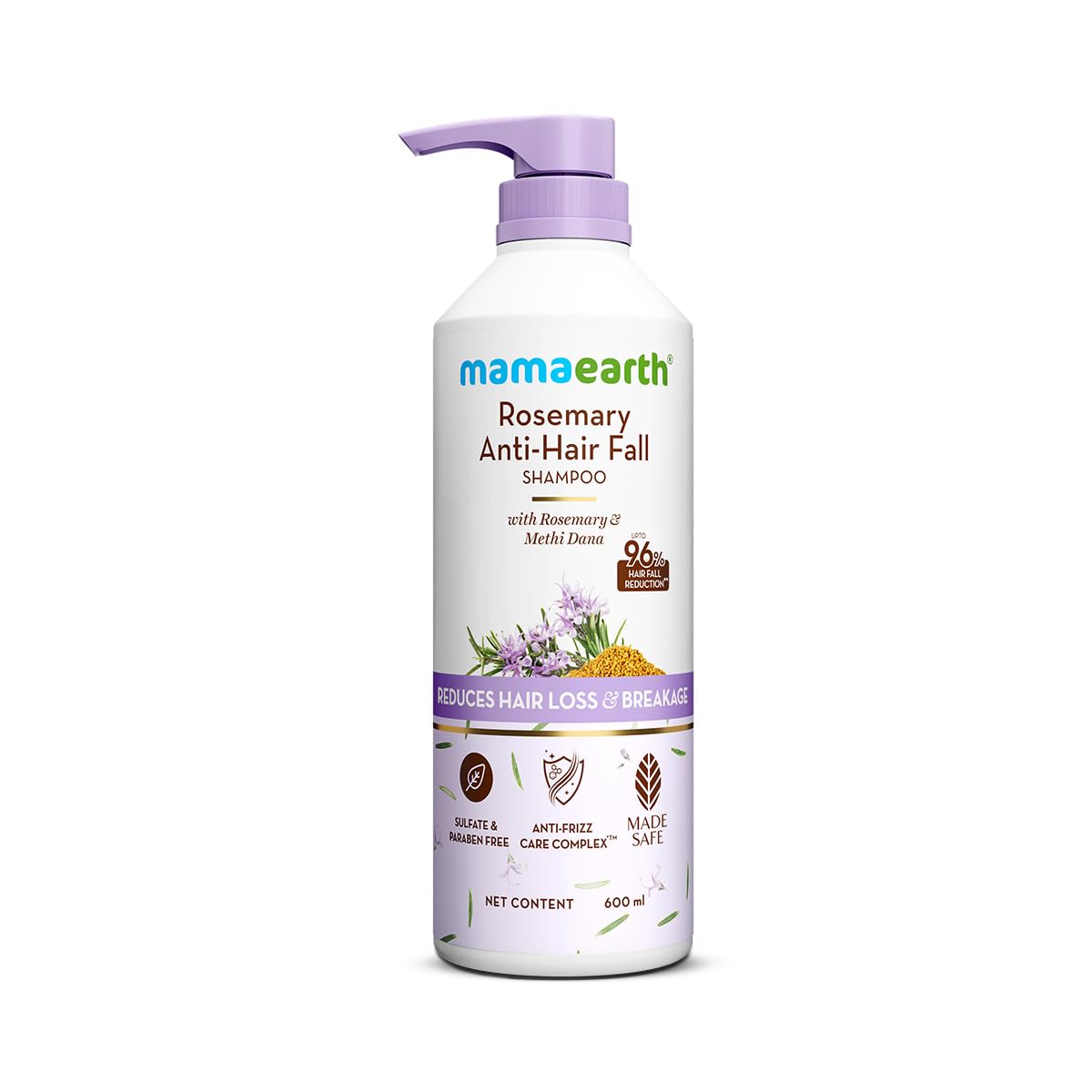 Mamaearth Rosemary Anti-Hair Fall Shampoo with Rosemary & Methi Dana for Reducing Hair Loss & Breakage | Gives up to 94% Stronger Hair | Up to 93% Less Hair Fall |Sulphate Free Shampoo |For Men and Women | 600 ml-image-47
