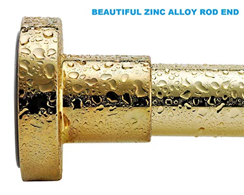 Image of BRIOFOX Spring Tension Curtain Rod 43-73 Inches, Rust-Resistance and Non-Slip Shower Curtain Rod for Window or Bathroom, Gold