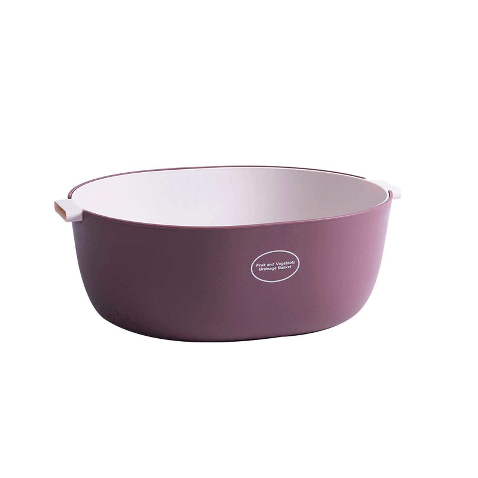 Cesta de colador Cesta de drenaje de plástico con manejo de la canasta de arroz doméstica desmontable de colador/filtro de doble capa 2 en 1 for lavar frutas y verduras Cesta de colador de cocina