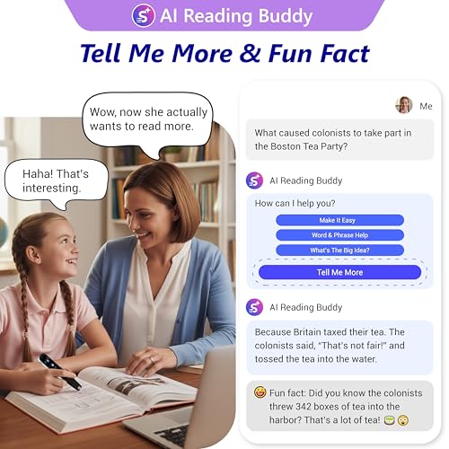 Image of WorldPenScan AI Reader - Reading Pen with AI Reading Companion, Built-in Dictionary, Text-to-Speech, Translation & Reading Support for Kids | English, Spanish & Chinese