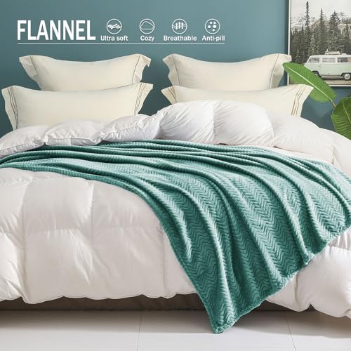 Exclusivo Mezcla FB-JW-5070-CL-UK Celadon Fleece Throw Blanket For Couch Bed thumb #1