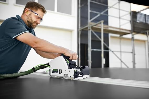 منشار Festool ذو القطع الغاطس مع وظيفة التسجيل TSV 60 KEB-F-Plus-FS وقضيب توجيه مقاس 75 بوصة (1900 مم) 576735+491503