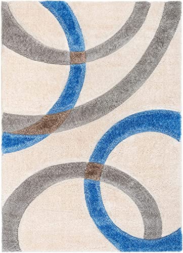 Image of Modern Soft 3D Shaggy Fur Rectangular Carpets for Living Room Thick Fluffy Rugs for Bedroom,8X11 Feet,Multi Color