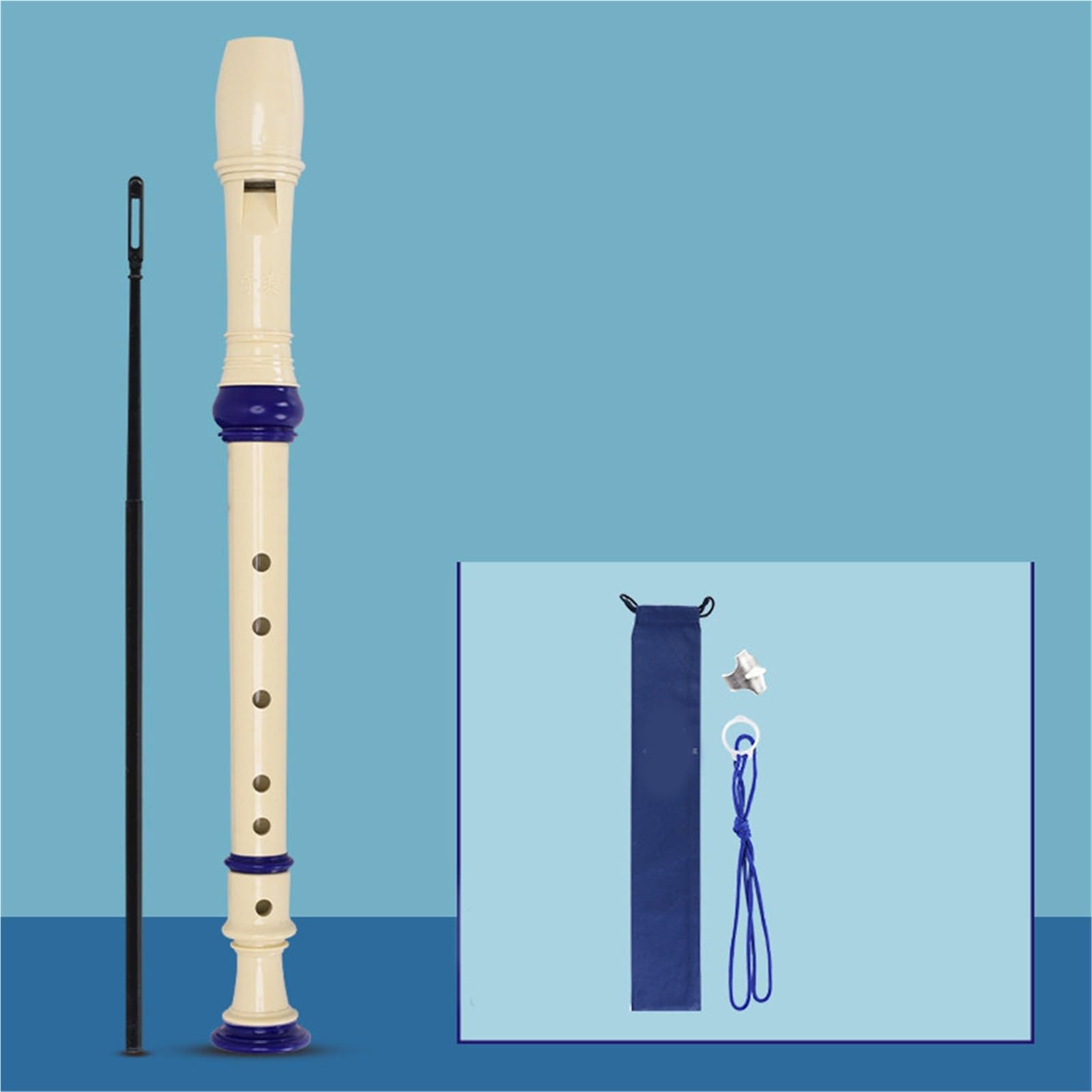 Flet Prosty Blue Treble (6 otworowy W Stylu Niemieckim) Idealny Instrument Dęty Dla Początkujących Profesjonalny Flet Prosty