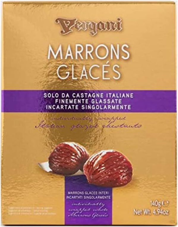Vergani Marrons Glaces Gift Box, 4.94 oz., Made in Italy