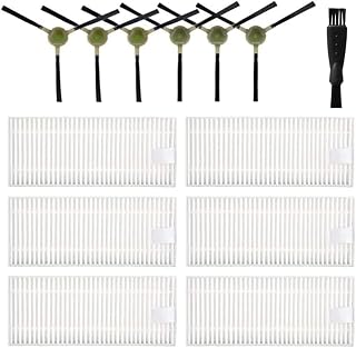 Kit de 12 filtros de cepillo lateral para robot aspirador Okp Life K2 K3 K4 K5, 6 cepillos laterales, 6 filtros Hepa, 1 cepillo de limpieza