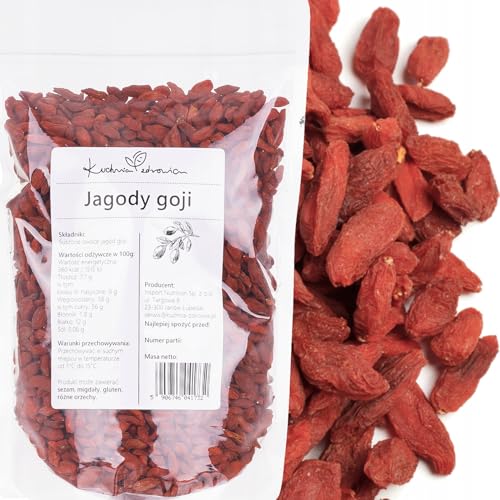 Baies de Goji Séchées 500g – 100 % Naturelles, Sans Conservateurs – Riche en Fibres, Protéines et Antioxydants | Superaliment | KUCHNIA ZDROWIA