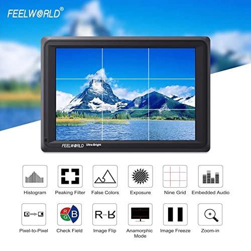 Image of 7 inch 2200nit Ultra Bright Daylight Viewable Camera Field Monitor 3G-SDI 4K HDMI Input Output F970 External--FEELWORLD FW279