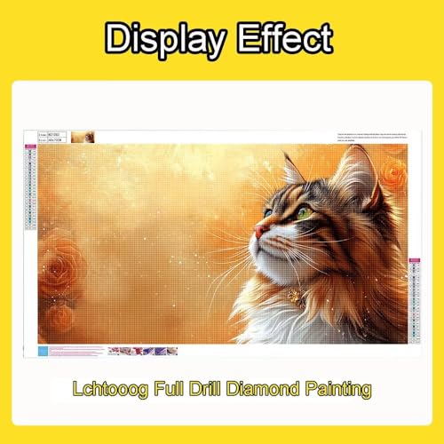 Diamond painting chat broderie diamant 5D DIY peinture strass 40x80 - 4