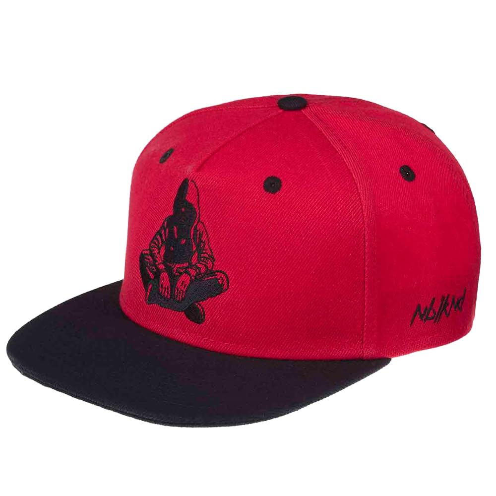 Nebelkind Snapback-Cap-Herren Damen, Flat Brim minimal Curve Kappe mit Stickerei, Lucifer, Einheitsgröße OneSize Größenverstellbar Unisex Basecap Streetwear Style Cap mit geradem Schirm