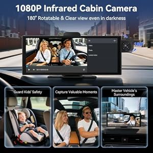 Largest 11.5'' Wireless A-pple Carplay Screen for Car, Upgrade Carplay & Android Auto HD Touchscreen Car Stereo with 4K Front+1080P Rear & Infrared Cabin Cam and 64GB Card/APP View/Airplay/Siri/GPS/BT — photo 6 of 6