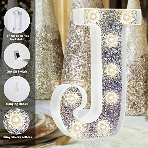 Led Marquee Letter Lights, Light Up Silver Diamond Alphabet Marquee Letters Sign Glitter Silver Party Decorations Girls Birthday Gifts Bedroom Night Light Wedding Bar Christmas Decor, Bling Letter G #TOP3