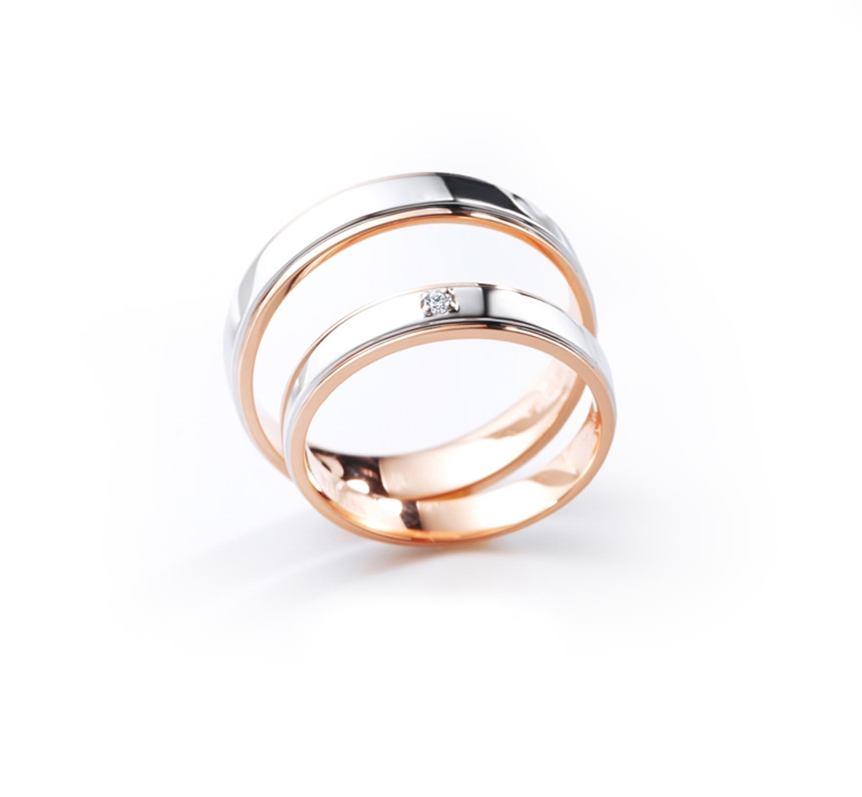 Wycian Anillo de Promesa Hombre Anillo Mujer Plata Oro Rosa Oro Blanco Y Oro Amarillo de 18 Quilates Polaco Talla 23,5 Sólido No Chapado Popular para Esposa Año Nuevo Joyas