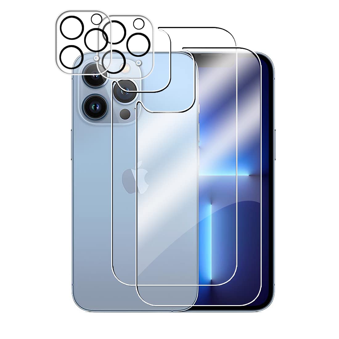 Duolamila - Pellicola Protettiva Posteriore In Vetro Temperato Per IPhone 13 (6,1 Pollici) - Confezione Da 2, Anti-Graffio E Anti-Impronta