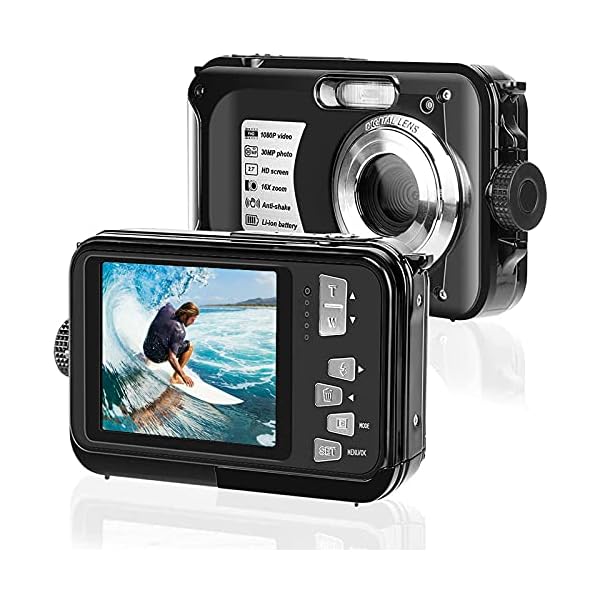 Unterwasserkamera wasserdichte Digitalkamera - 16X Digitalzoom Wasserdicht Kamera - 2.7K FHD Action-Kamera - 48 MP…