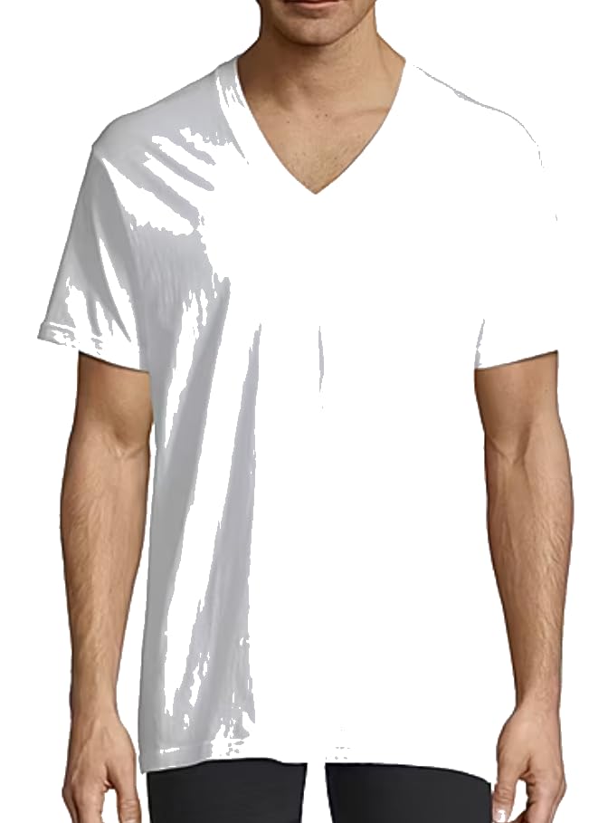 Stafford 4-pk. 100% Cotton Ultra Soft V-Neck T-Shirts (M) White