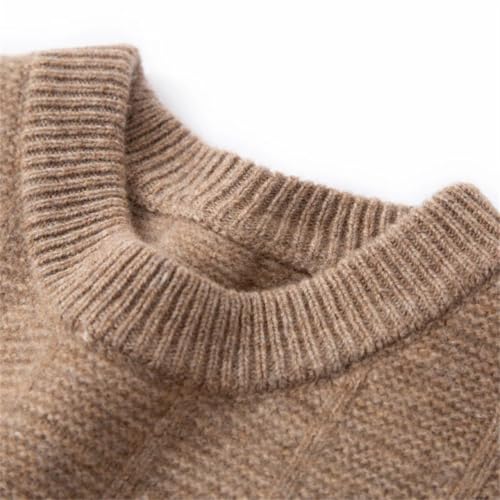 Men's Winter Wool Thick Round Neck Knitted Casual Loose Warm Base Sweater2