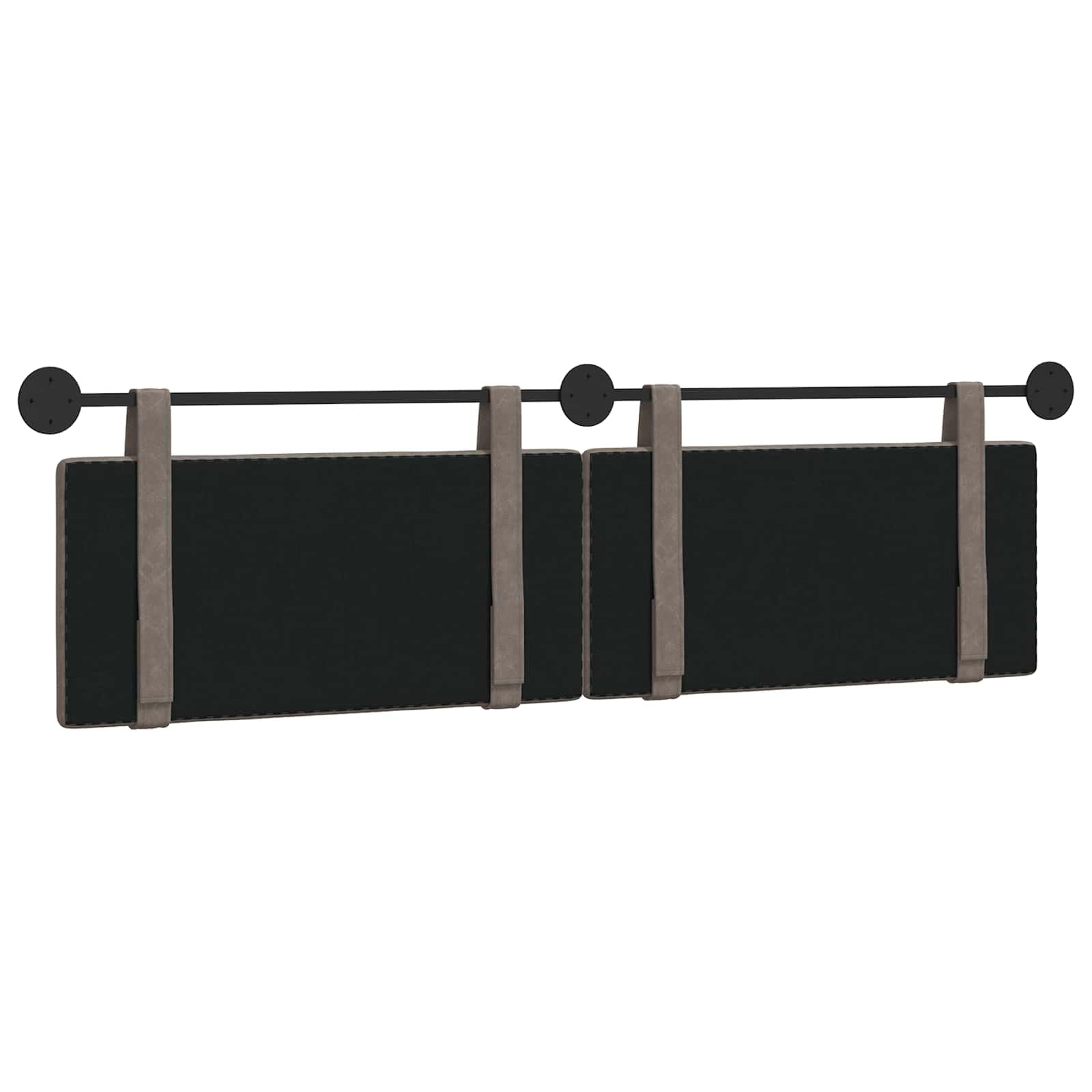 Cabecero colgante gris antiguo PU, 190 x 55 x 5 cm, juego de 2 unidades con fijación a la pared, cabecero tapizado para dormitorio, habitación de invitados, cama doble, respaldo y cojín de
