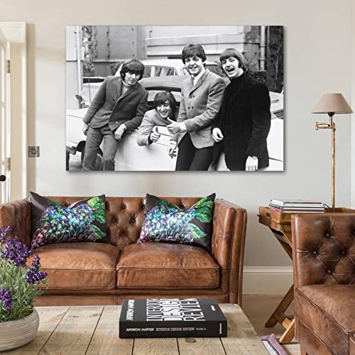 Poster décoratif sur toile The Beatles Star noir et blanc – Impression d’art moderne pour chambre à coucher – 20 x 30 cm - Les Beatles, Paul McCartney, John Lennon, RIngo Starr, George Harrison Poster décoratif sur toile The Beatles Star noir et blanc - Impression d'art moderne pour chambre à coucher - 20 x 30 cm – Image 6
