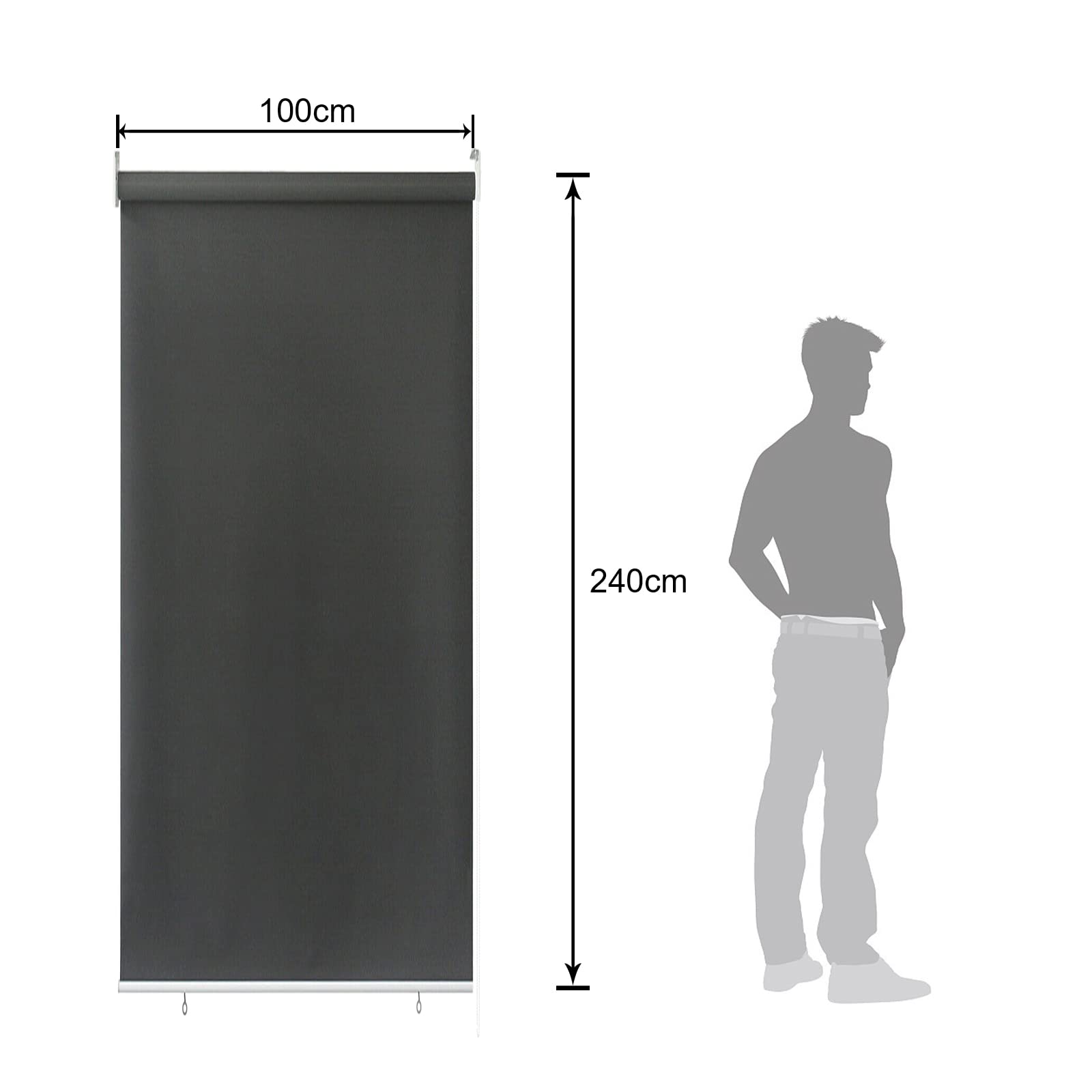 Store extérieur 100x240cm, Suspendre Store Vertical Exterieur, Store occultant sans percage, Protection UV, pour Balcon, Terrasse, Jardin(Anthracite)