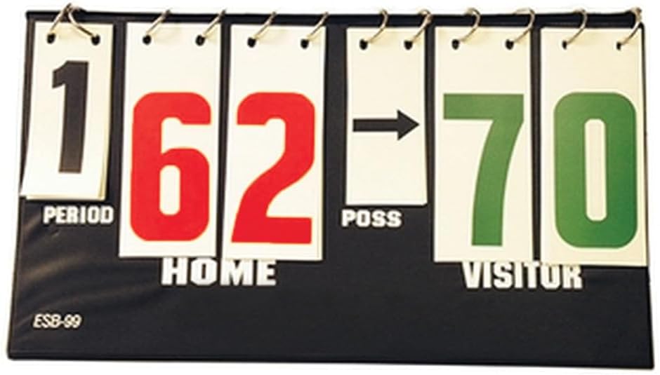 Tandem Sport Portable Scoreboard with Possession Arrows - Score Flipper for Volleyball, Basketball, Baseball & Football - Portable Scorekeeper with Period Indicator