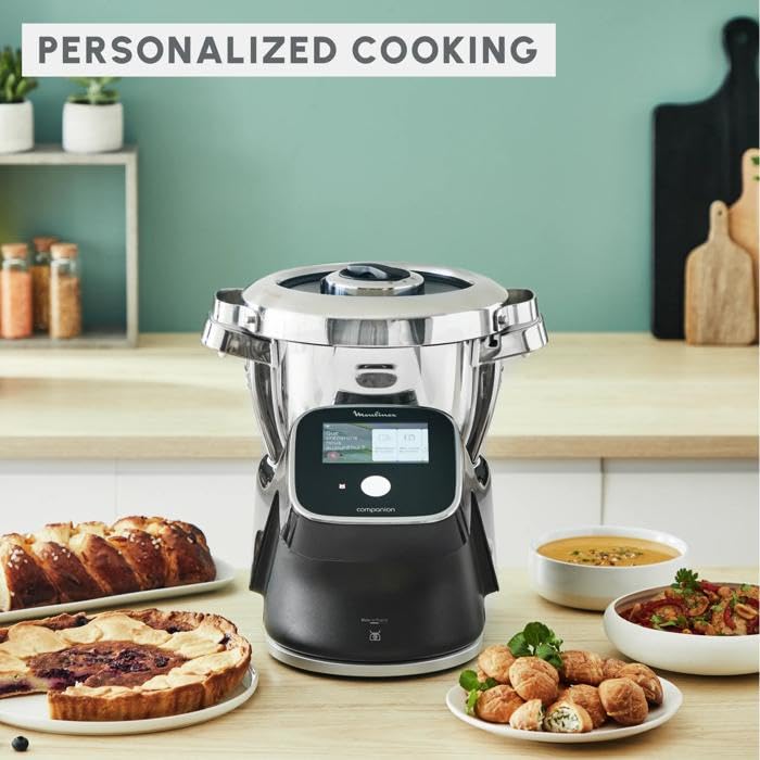 Robot da cucina Moulinex i-Companion Touch Pro con funzione cottura, 18 modalità, ricette personalizzate, bilancia integrata, ispirazione illimitata per ricette, praticamente silenzioso, app Moulinex,