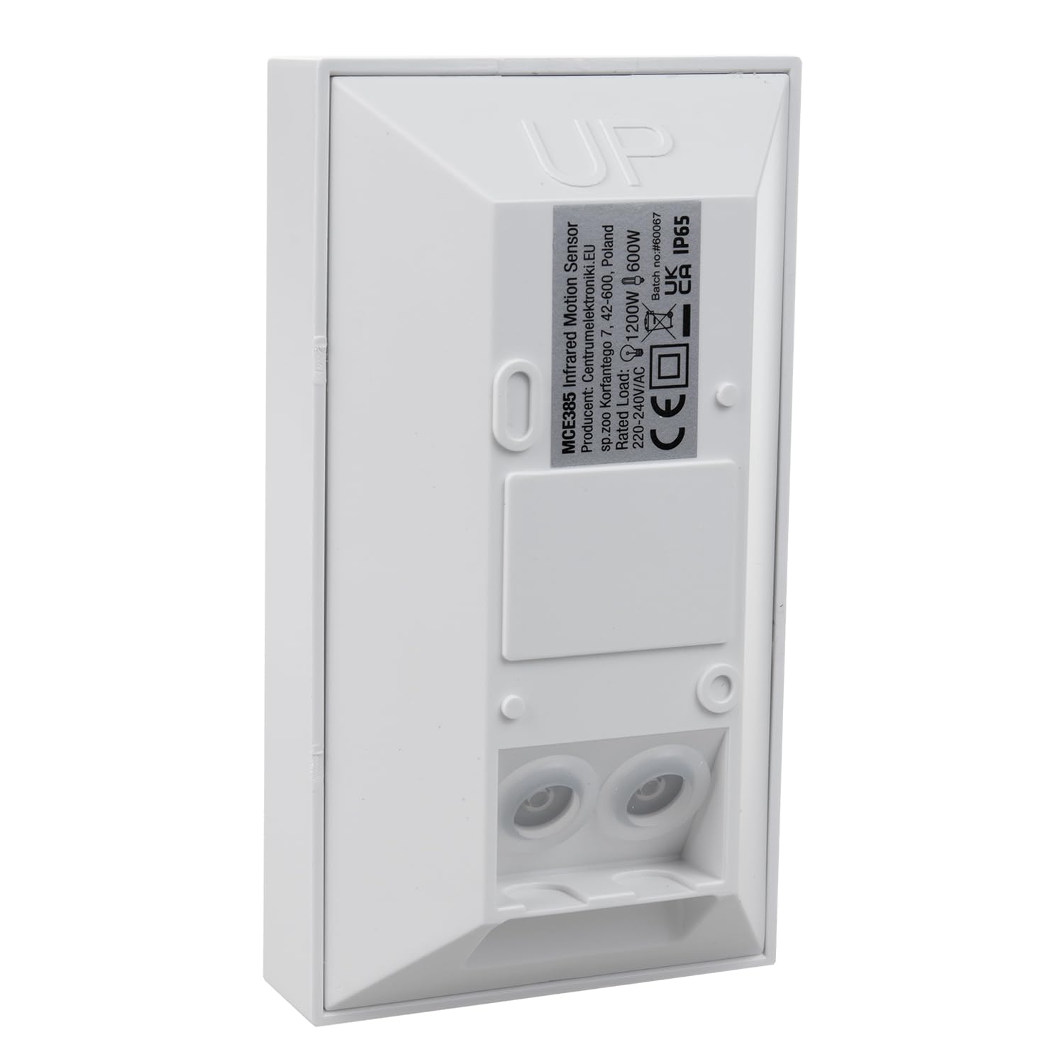 Maclean MCE385 W Detector de Movimiento Infrarrojo PIR para Exteriores Inmune a Mascotas máx.1200W, IP65 (4, Blanco)
