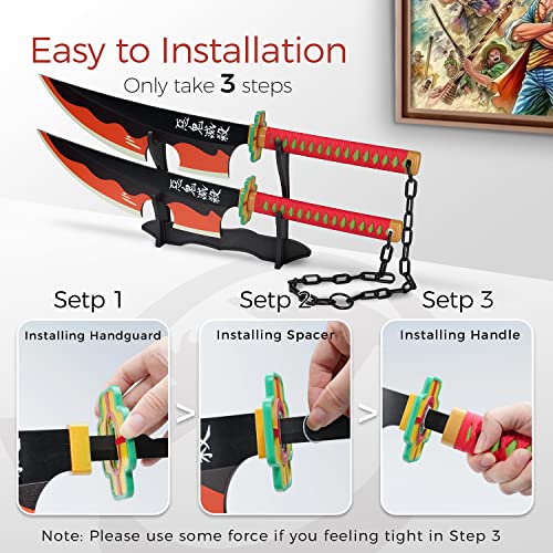 cold blade demon katana - 41 inch anime replica with belt and stand - durable sword perfect for cosplay - nichirin sword with authentic design