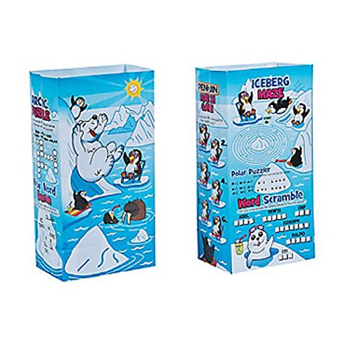Arctic Animal Paper Bags / Loot Bags / Goody Bags ~ 5 1/4" X 3 1/4" X 10" ~ New