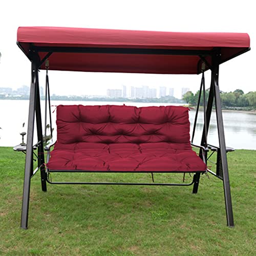 Coussin de balancelle 3 places rouge imperméable 120x100x10 cm pour banc de jardin