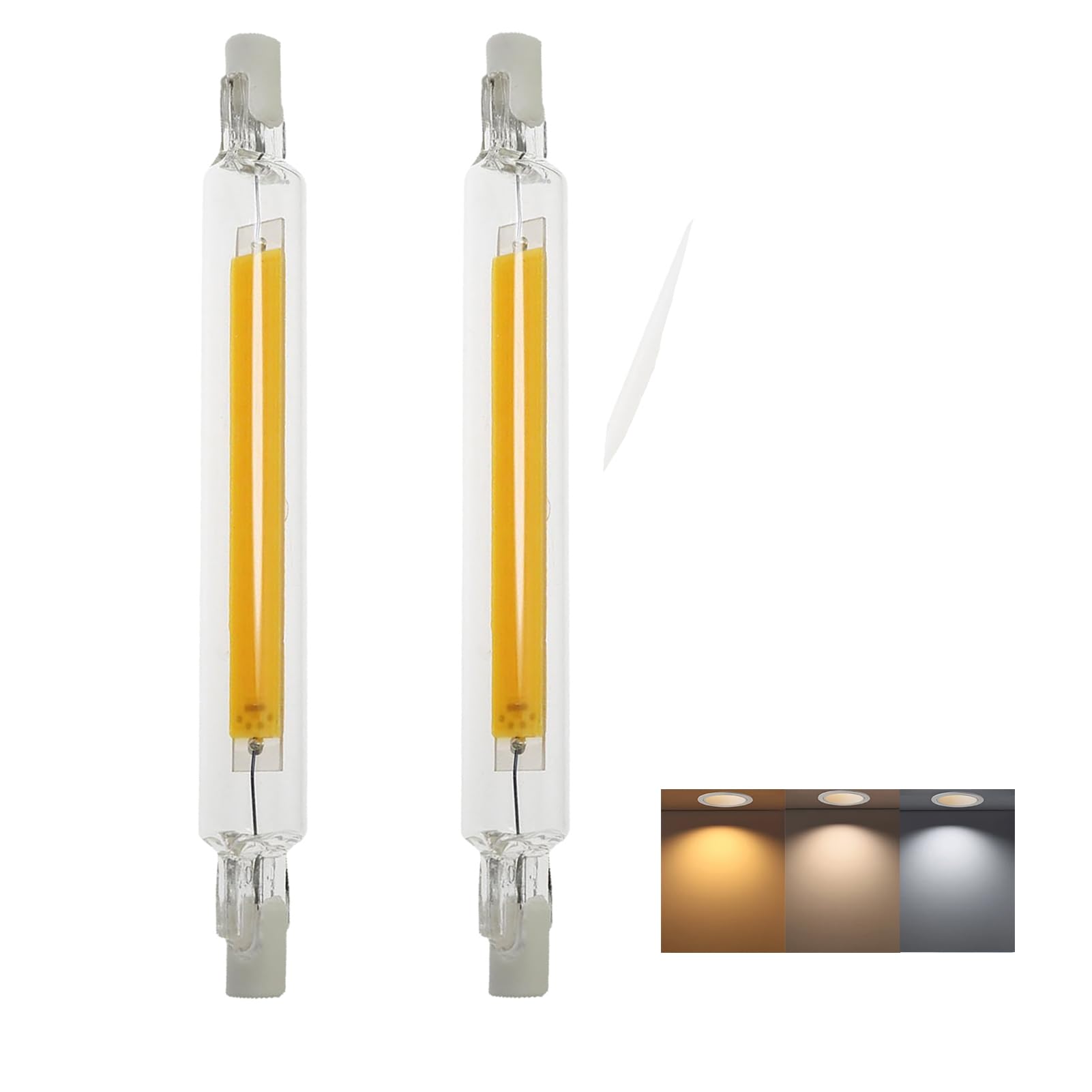 Aseoacc R7S LED 118mm Dimmbar Neutralweiß 20W | Ersetzt 200W J118 T3 Halogen 2000 LM 360° Lineare Doppelendige Flutlichtlampe Baustrahler für Stehlampen, Sicherheit, Landschaft (2er Pack)