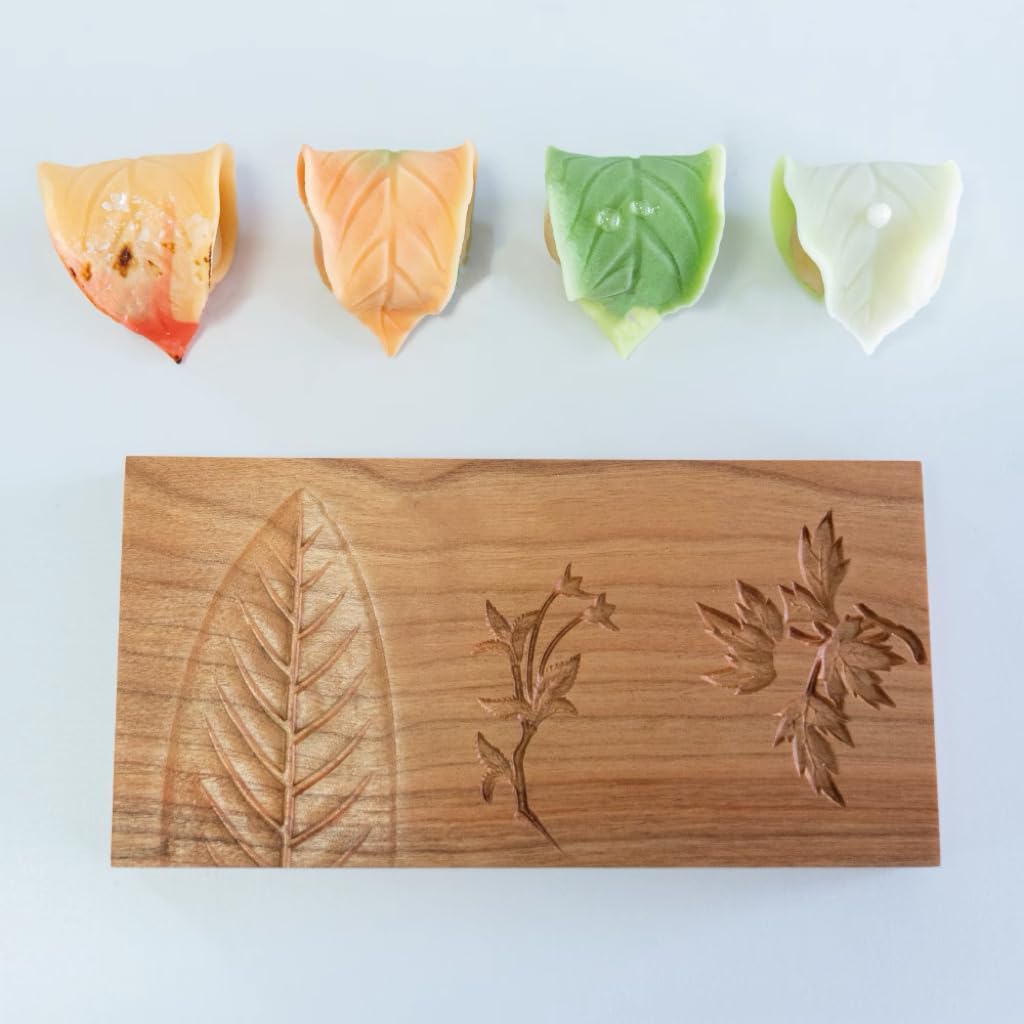Amazon | KUNNKENN 木型 葉脈 牡丹 くき3種| 木型 職人手彫 菓子木型