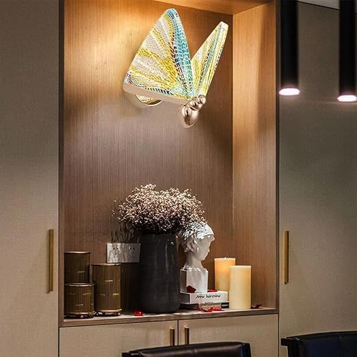 Image of Acrylic Paradise Style Butterfly LED Wall Light for Living Room & Bedroom, Modern Decorative Wall Lamp for Home, Cafe & Restaurant (Rainbow Butterfly WALL)