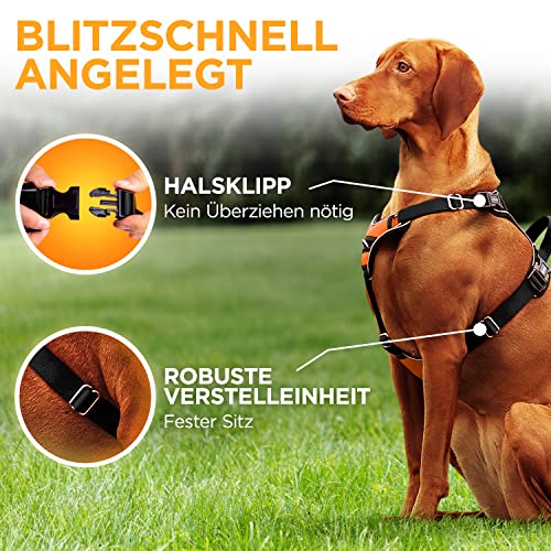 Tierhood - Hundegeschirr für kleine, mittel und große Hunde - [INKL. HALSCLIP] - Geschirr - Sicherheitsgeschirr - Hundegeschirr mittelgroße - Hunde Geschirr - Zuggeschirr