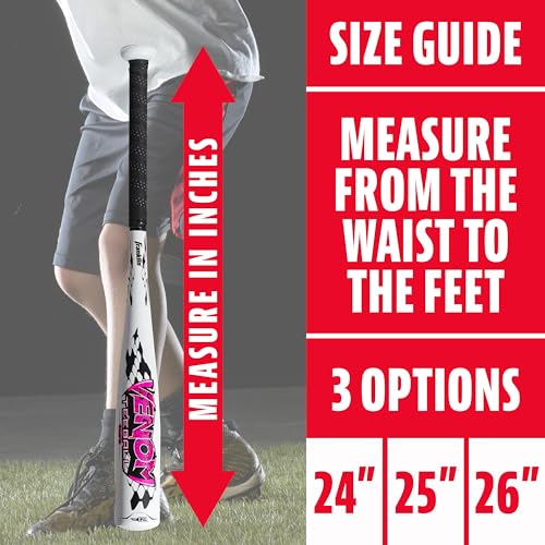 Image of Franklin Sports Venom Aluminum Official Youth Tee Ball Bat - Perfect for Soft Core Tee Balls (-10 and -11 Drop Weight)
