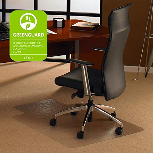 Floortex Solutions Fr1115223Lr 48 X 60 Inch Polycarbonate Clear Office Floor Chair Mat With Lip For Low/Medium Pile Carpets, Clear #TOP4