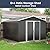 UDPATIO Outdoor Storage Shed 10x12 FT, Outside Sheds & Outdoor Storage Metal Galvanized Steel Yard, Patio, Lawn, Tool Shed with Lockable Door for Can, Bike, Lawnmower, Generator,Dark Grey