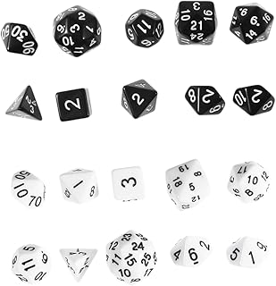CIYODO 20 Pçs Dados Facetados Dados Poliédricos Dados Poliédricos Legais Conjunto De Dados Para Jogo De Papéis Dados A Granel Conjunto Preto Acessórios Japoneses Dados Vintage Dados