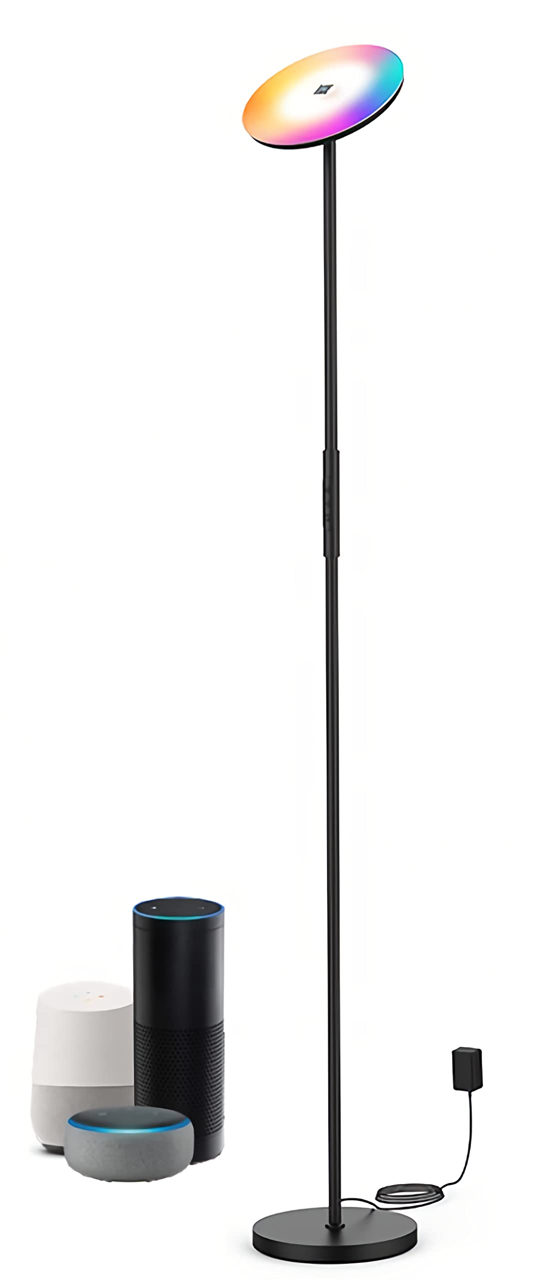 Wohnzimmerfuß SMART, WI-FI + Touch-Sensor + App-Steuerung, dimmbar, 3000 K-6000 K + RGB 25 W, schwarz matt lackiert, schwenkbar, drehbar, indirektes Licht.